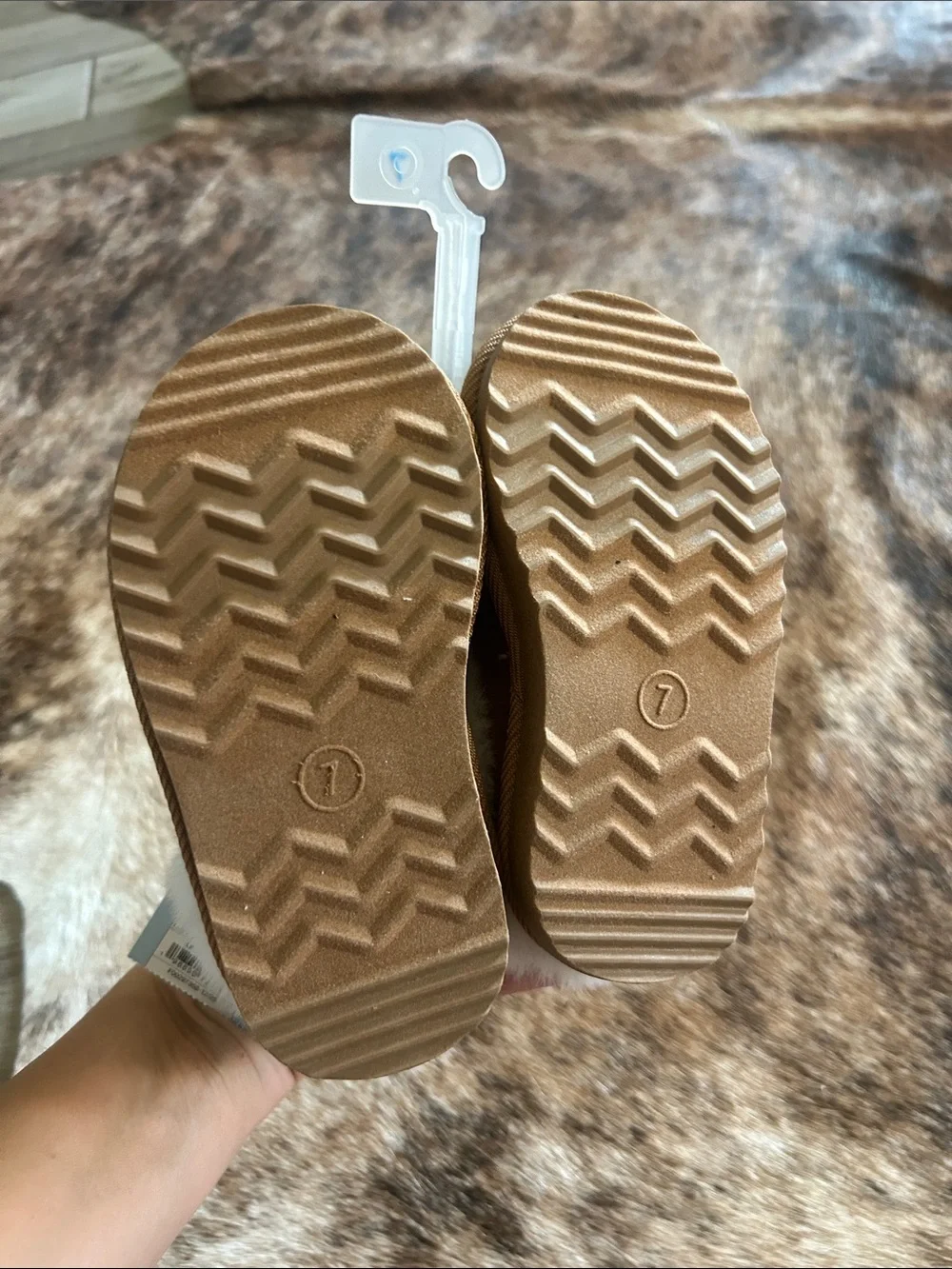 Cat & Jack Toddler Brown Faux Fur Lined Booties